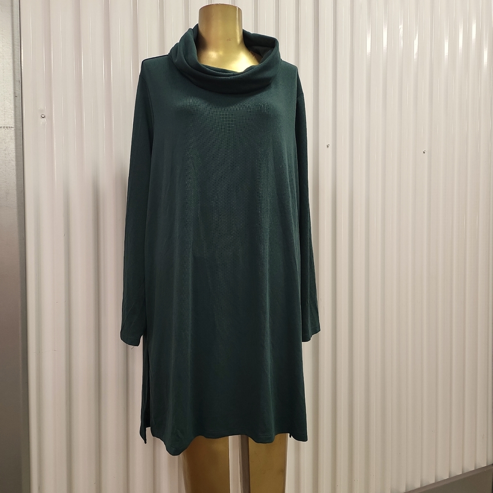 Lisa Rinna Collection Cowl Neck Sweater Emerld Green in 2XP